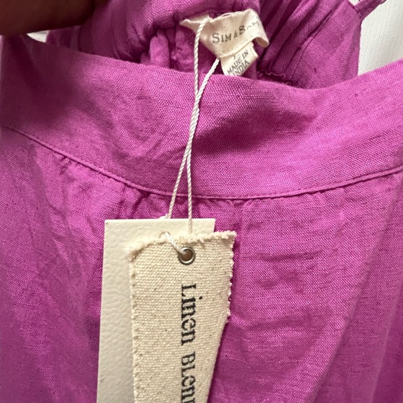 Sim & Sam Easter Maxi dress LINEN blend NWT large Spring midi - Picture 4 of 6